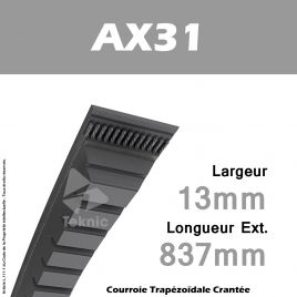Courroie AX31 - Continental