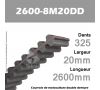 Courroie 2600-S8M20 Double denture