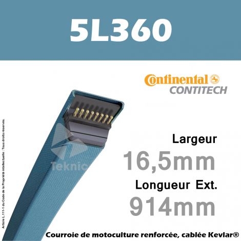 Courroie 5L360 - Continental