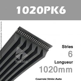 Courroie Poly-V Auto 1020PK6 - Continental