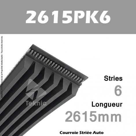 Courroie Poly-V Auto 2615PK6 - Continental