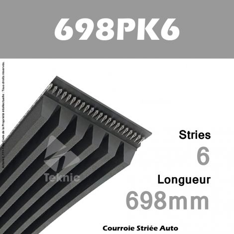 Courroie Poly-V Auto 698PK6 - Continental