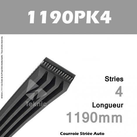 Courroie Poly-V Auto 1190PK4 - Continental