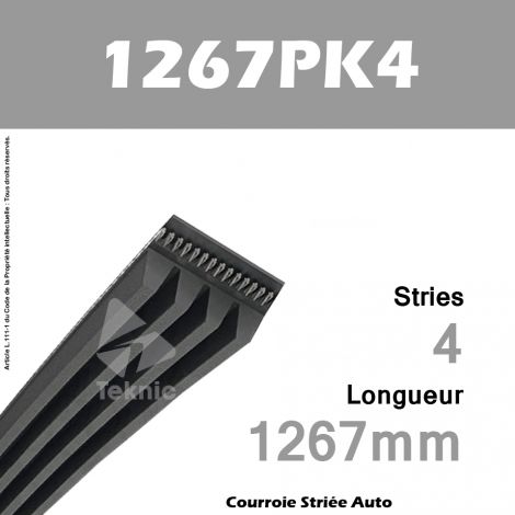 Courroie Poly-V Auto 1267PK4 - Continental