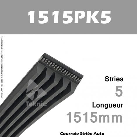 Courroie Poly-V Auto 1515PK5 - Continental