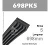 Courroie Poly-V Auto 698PK5 - Continental