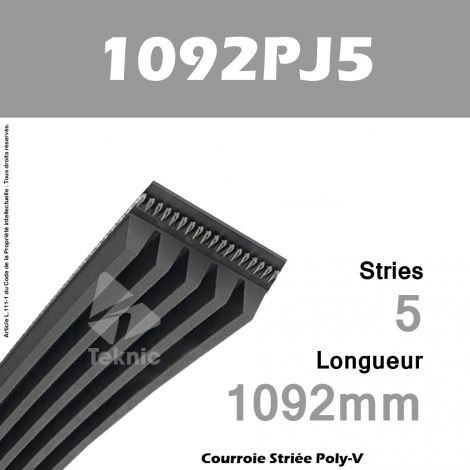 Courroie Poly-V 1092PJ5 