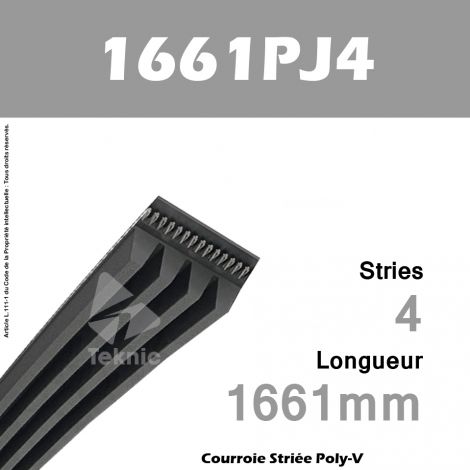 Courroie Poly-V 1661PJ4 - Continental