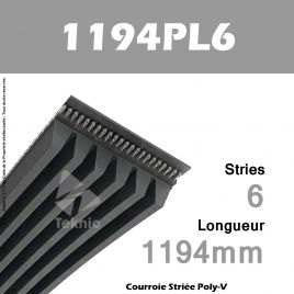 Courroie Poly-V 1194PL6 - Continental