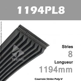 Courroie Poly-V 1194PL8 - Continental