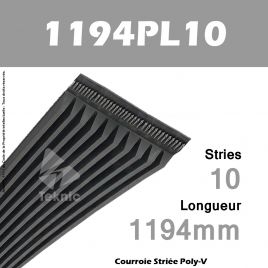 Courroie Poly-V 1194PL10 - Continental