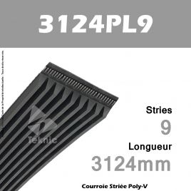Courroie Poly-V 3124PL9