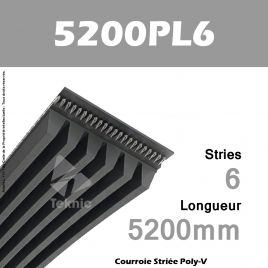 Courroie Poly-V 5200PL6 - Continental
