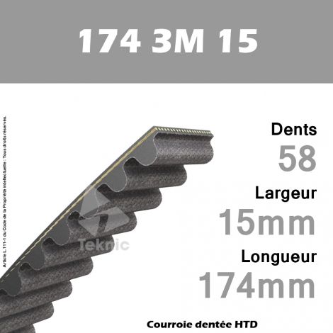 Courroie Dentée 174 3M 15