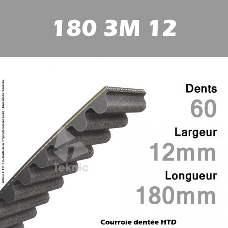 Courroie Dentée 180 3M 12