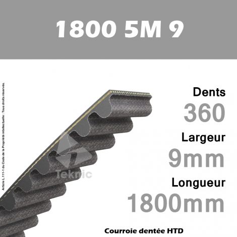 Courroie Dentée 1800 5M 9