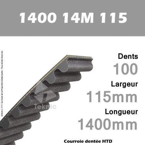 Courroie Dentée 1400 14M 115