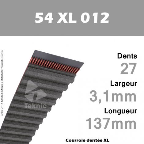 Courroie Dentée 54 XL 012