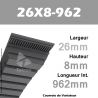 Courroie de Variateur 26X8-962 Li - W25/1000
