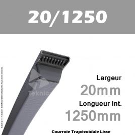 Courroie Trapézoïdale Lisse 20/1250