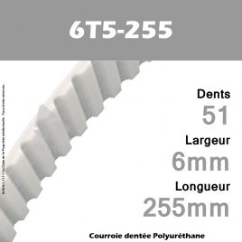 Courroie Dentée PU 6T5-255