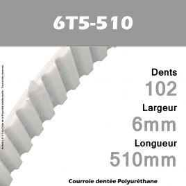 Courroie Dentée PU 6T5-510