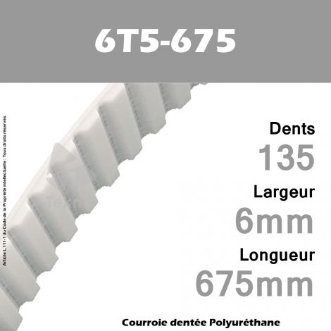 Courroie Dentée PU 6T5-675