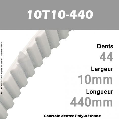 Courroie Dentée PU 10T10-440