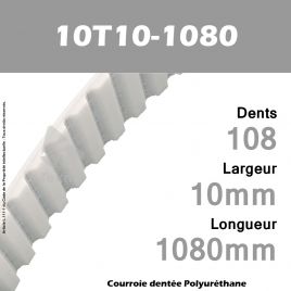 Courroie Dentée PU 10T10-1080