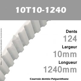 Courroie Dentée PU 10T10-1240