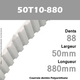 Courroie Dentée PU 50T10-880