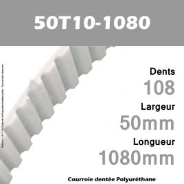 Courroie Dentée PU 50T10-1080