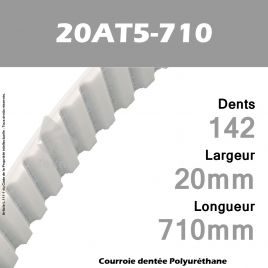 Courroie Dentée PU 20AT5-710