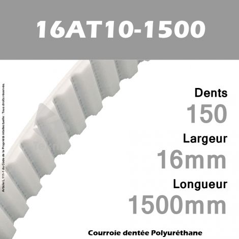 Courroie Dentée PU 16AT10-1500