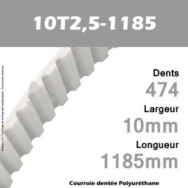 Courroie Dentée PU 10T2,5-1185