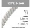 Courroie Dentée PU 12T2,5-160