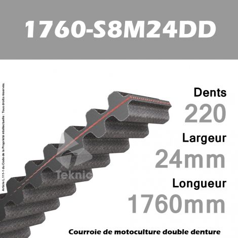 Courroie 1760-S8M24 Double denture