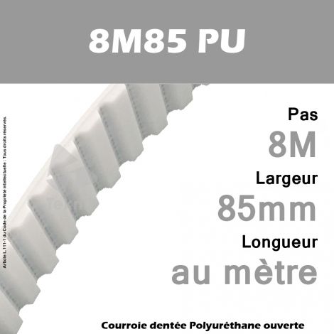 Courroie PU 8M85 Ouverte