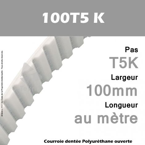 Courroie PU 100T5 Kevlar Ouverte