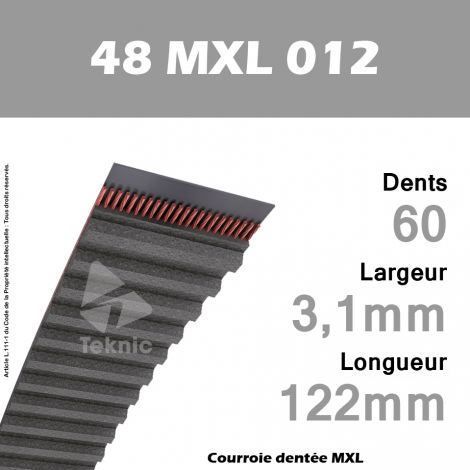 Courroie Dentée 48 MXL 012