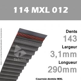 Courroie Dentée 114 MXL 012