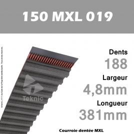 Courroie Dentée 150 MXL 019