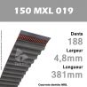 Courroie Dentée 150 MXL 019