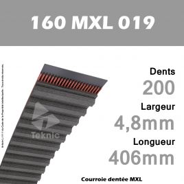 Courroie Dentée 160 MXL 019