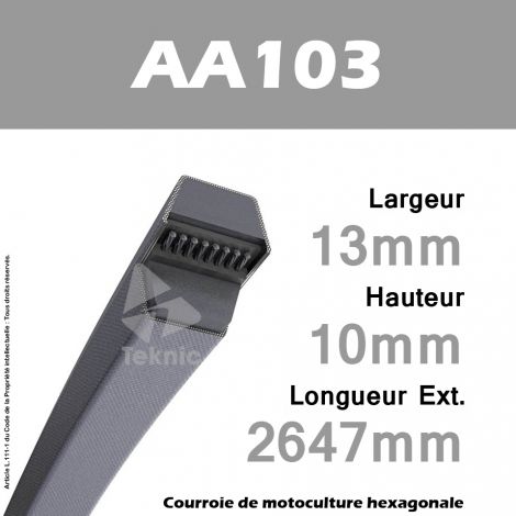 Courroie Hexagonale AA103 - Continental