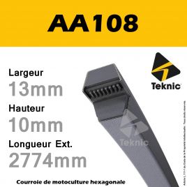 Courroie Hexagonale AA108 - Teknic