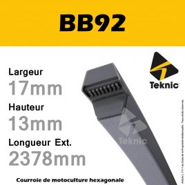 Courroie Hexagonale BB092 - Teknic