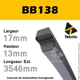 Courroie Hexagonale BB138 - Teknic
