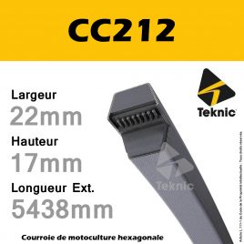 Courroie Hexagonale CC212 - Teknic