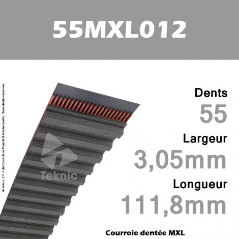 Courroie Dentée 55 MXL 012